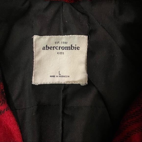 Old Navy-Red&Black Buffalo Wool Jacket Girl-L - Picture 4 of 4